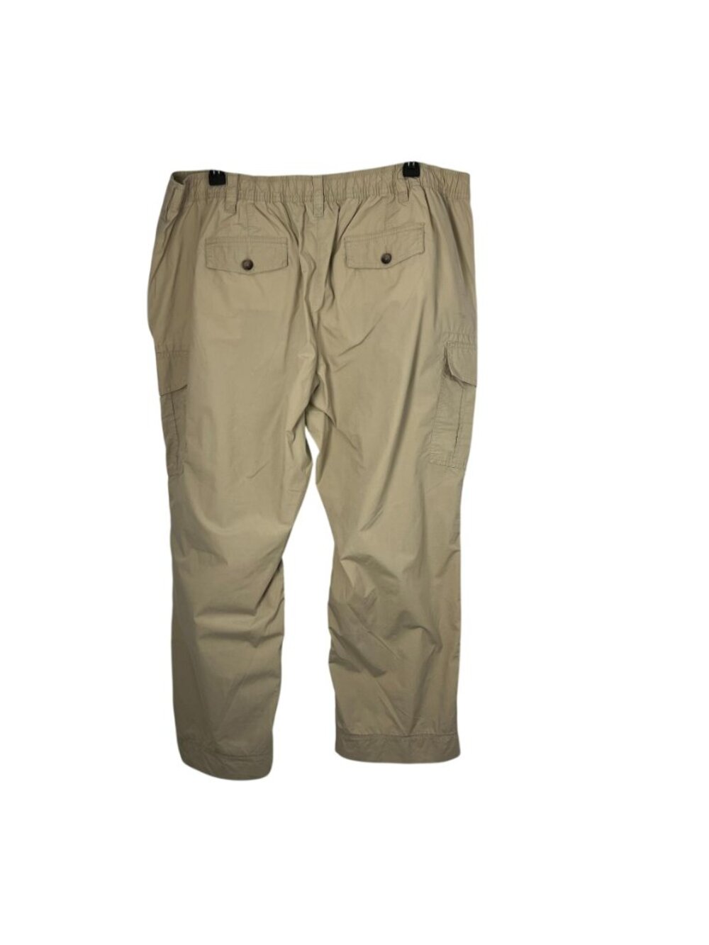 Lands' End Womens 24W Khaki Cargo Pants Elastic Waist Cotton Hiking Used - Picture 2 of 16